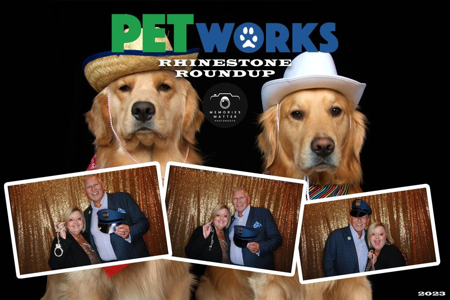 Branded activation photo strip — PetWorks Rhinestone Roundup