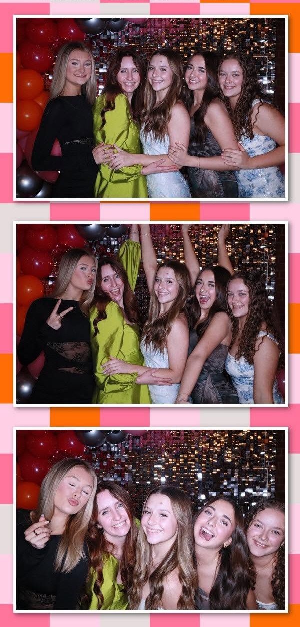 Spirit Shakers photo booth strip — friends in cowboy hats at the booth