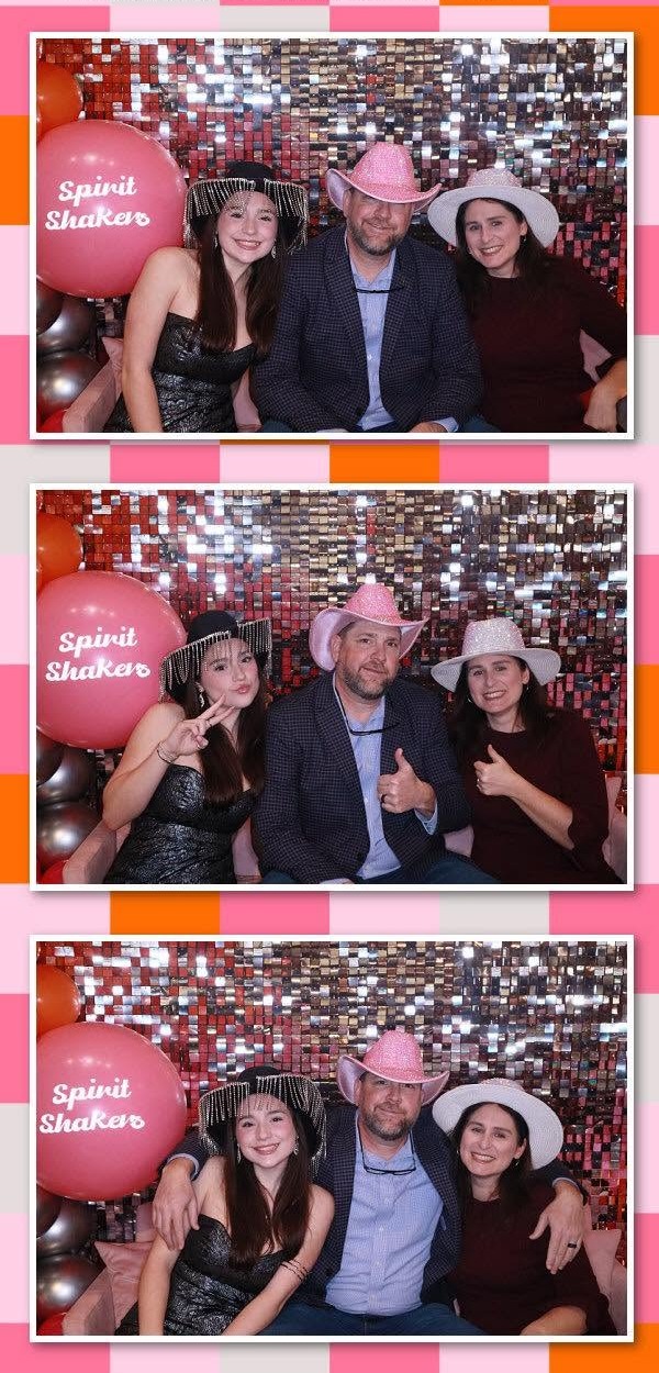 Spirit Shakers photo booth strip — family posing at the booth